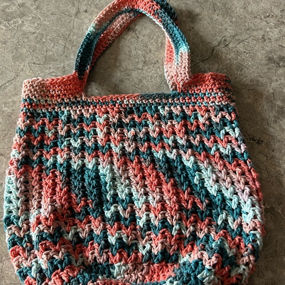 Handbags - Multicolor Crochet Tote Bag